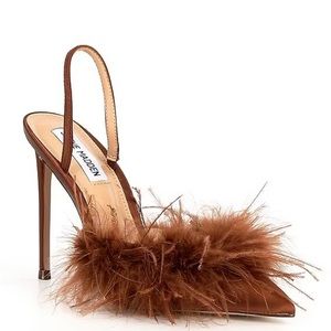 Steve Madden Alexis Feather Slingback Pumps Brown